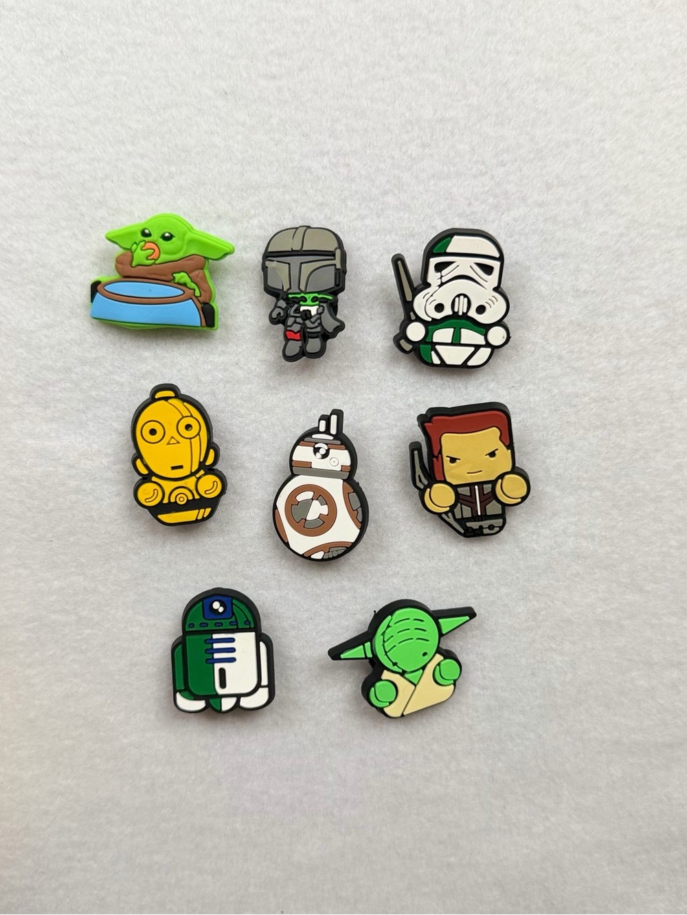 Star Wars Character Shoe Charms - Green, Yellow & White Set